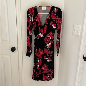 Just Female Red & Black Wrap Dress